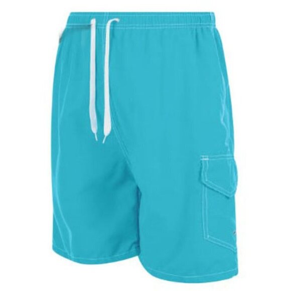 Men Swim Trunks Swimming Swimwear Cargo Shorts Beach Surf Board, Turquoise, NEW - Picture 2 of 2